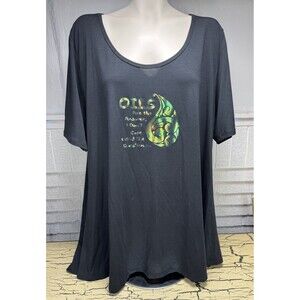 Lularoe Black Short Sleeve Top Shirt Women’s Plus Size 3XL Oils Are The Answer